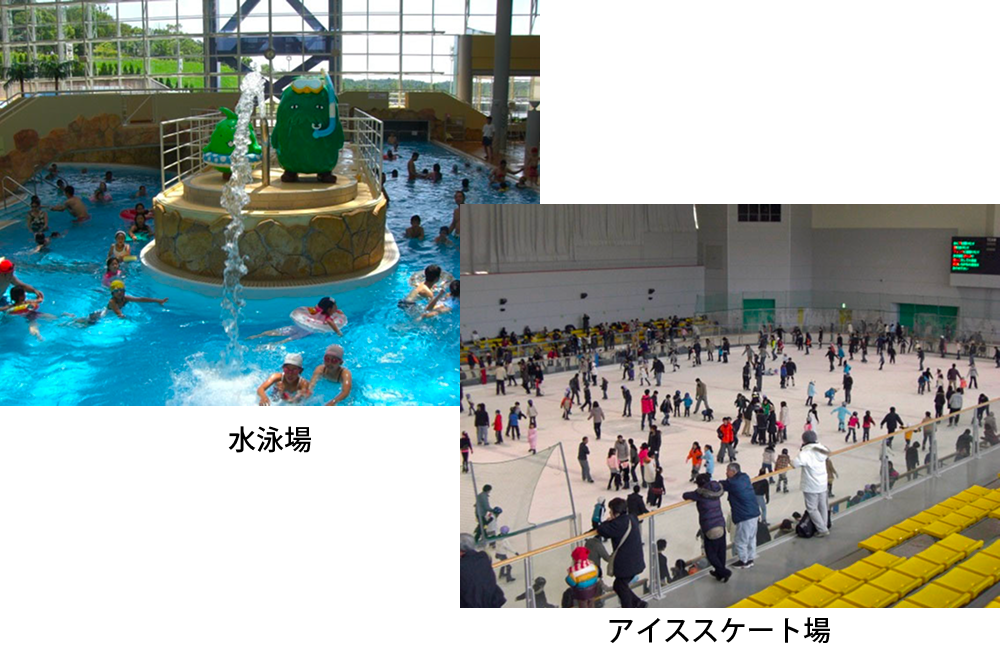 水泳場とアイススケート場