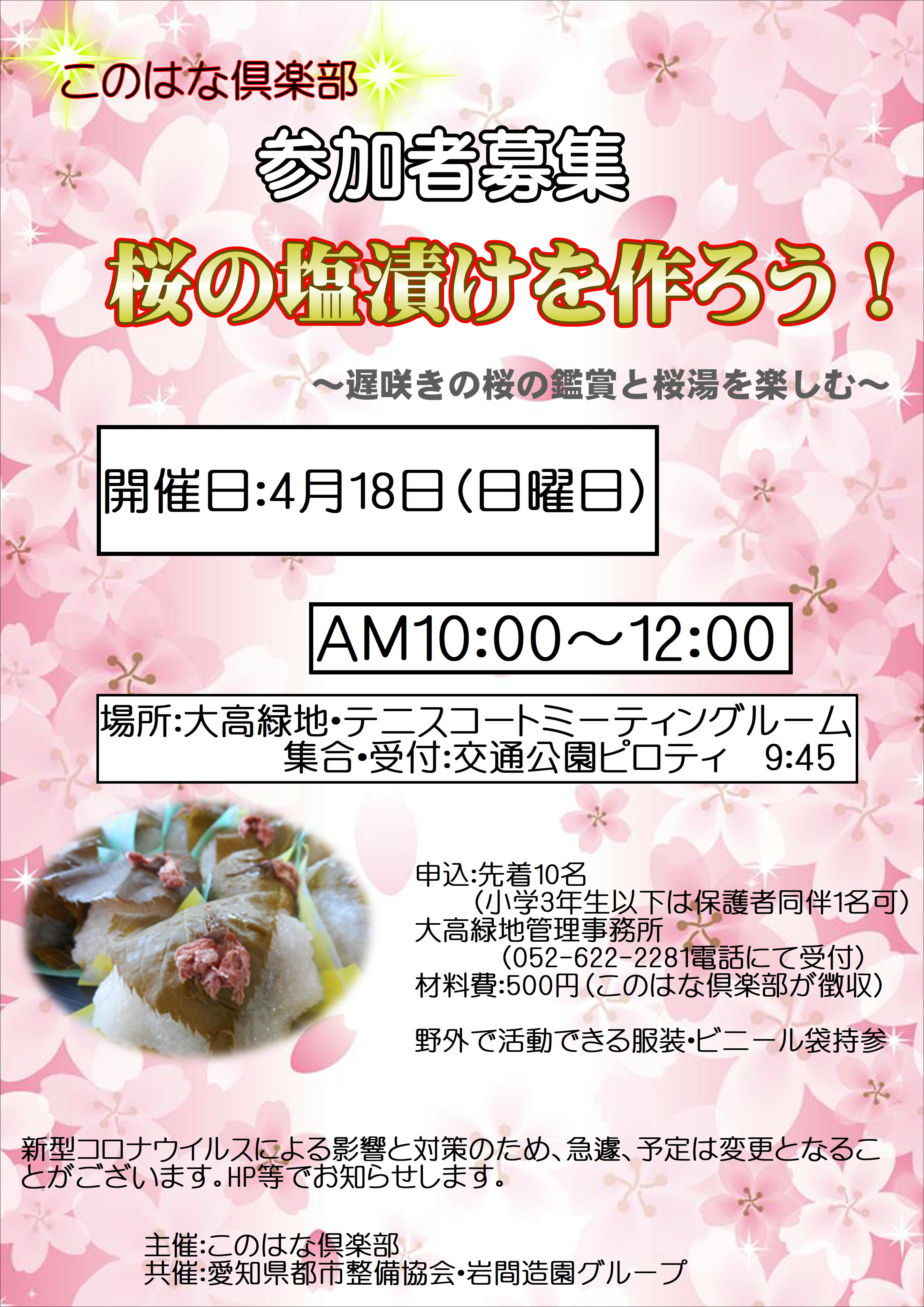 桜の塩漬けを作ろう 桜の塩漬けを作ろう